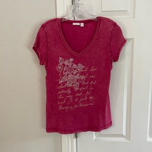 APT. 9 petite large pink women’s T-shirt with writing detail